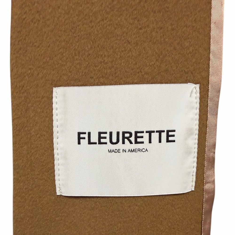 💫 FLEURETTE Mia Brown Camel Cashmere Classic Luxury Long Maxi Coat Trench Size 6 - Picture 10 of 12